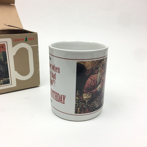 Leanin Tree Funny Remember When We Only Had One Chin Happy Birthday Mug Vtg - Picture 5 of 9